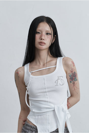 AS YOU ARE - WRAPPED TIDE SLEEVELESS (白色) T-A1141