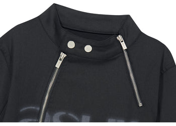 AS YOU ARE - FACADE LOGO HIGH-NECK ZIP-UP (黑色) J-A108