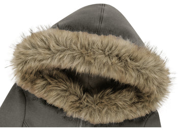 AS YOU ARE - LINE FUR HOOD ZIP-UP(炭灰) J-A112