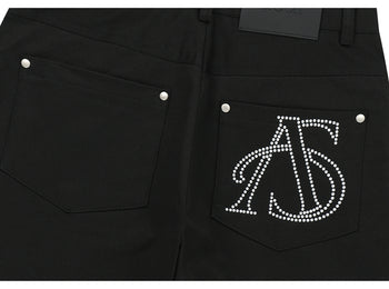 AS YOU ARE -  SIDE TUCK BOOT-CUT PANTS (黑色) P-A249