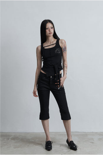 AS YOU ARE - WRAPPED TIDE SLEEVELESS (黑色) T-A1141