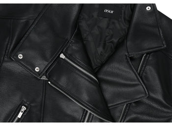 AS YOU ARE - HIDE SNAP LEATHER JACKET(黑色) J-A110