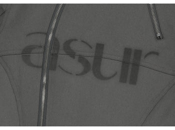 AS YOU ARE - FACADE LOGO HIGH-NECK ZIP-UP (炭灰) J-A108