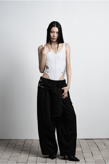 AS YOU ARE -  TIE BELT SWEATPANTS (黑色) P-A250