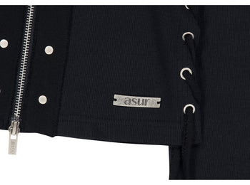 AS YOU ARE - CORSET-LINE ZIP-UP JACKET(黑色) J-A113