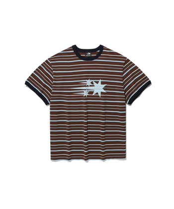 NICEGHOSTCLUB - STRIPE 3STAR BASIC RINGER TEE 條紋滾邊T恤 [棕色] T-N224