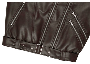 AS YOU ARE - HIDE SNAP LEATHER JACKET(棕色) J-A110