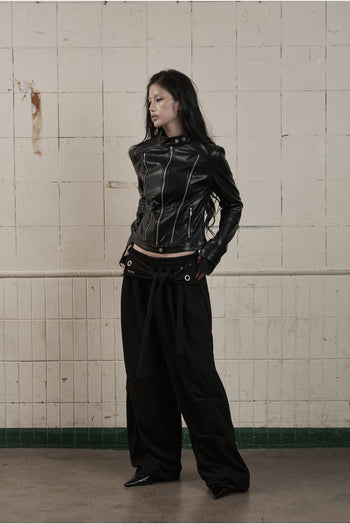 AS YOU ARE - FAKE SLIM LEATHER JACKET J-A109
