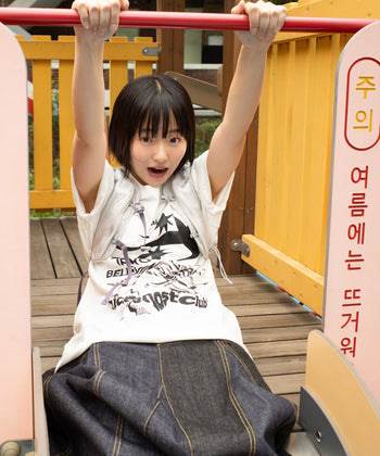 NICEGHOSTCLUB - TORNADO LOGO  PIGMENT TEE [白色] T-N1020