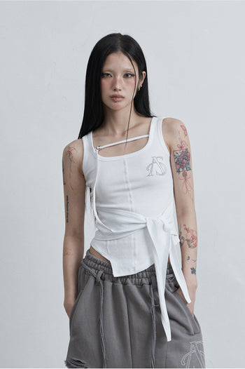 AS YOU ARE - WRAPPED TIDE SLEEVELESS (白色) T-A1141