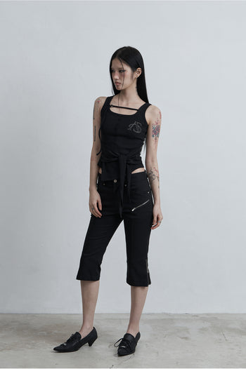 AS YOU ARE - WRAPPED TIDE SLEEVELESS (黑色) T-A1141
