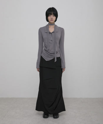 Asymmetrical Draped Shirt (FL-186)