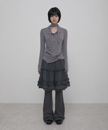 3-Layered Ruffle Skirt Pants FL-260