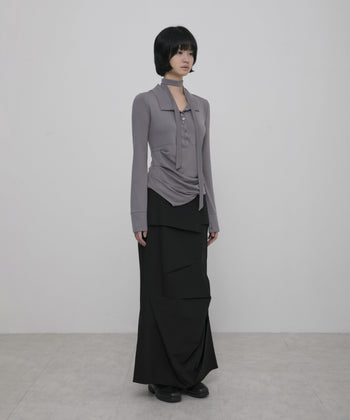Asymmetrical Draped Shirt (FL-186)