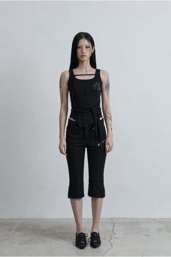 AS YOU ARE - WRAPPED TIDE SLEEVELESS (黑色) T-A1141