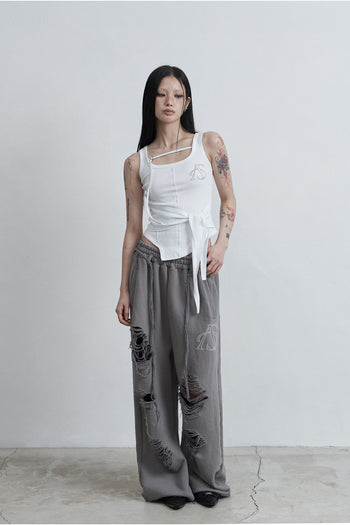 AS YOU ARE - WRAPPED TIDE SLEEVELESS (白色) T-A1141