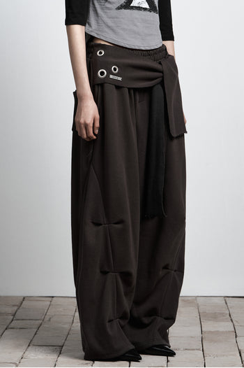 AS YOU ARE -  TIE BELT SWEATPANTS (炭灰) P-A250