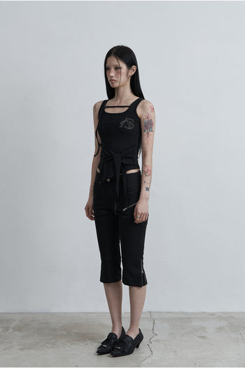 AS YOU ARE - WRAPPED TIDE SLEEVELESS (黑色) T-A1141