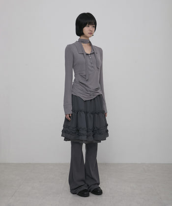 3-Layered Ruffle Skirt Pants FL-260