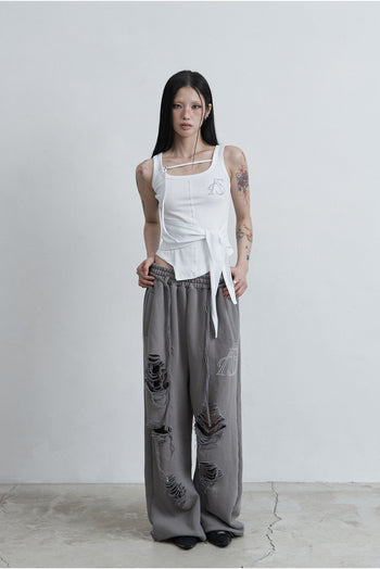 AS YOU ARE - WRAPPED TIDE SLEEVELESS (白色) T-A1141