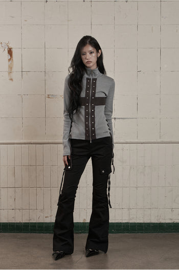 AS YOU ARE - CORSET-LINE ZIP-UP JACKET(灰色) J-A113