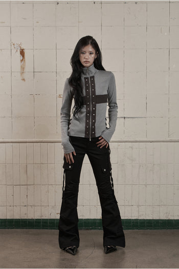 AS YOU ARE - CORSET-LINE ZIP-UP JACKET(灰色) J-A113