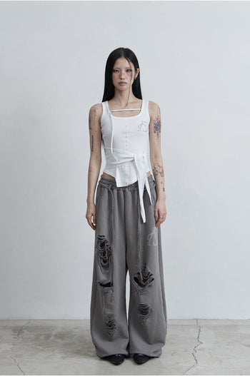AS YOU ARE - WRAPPED TIDE SLEEVELESS (白色) T-A1141