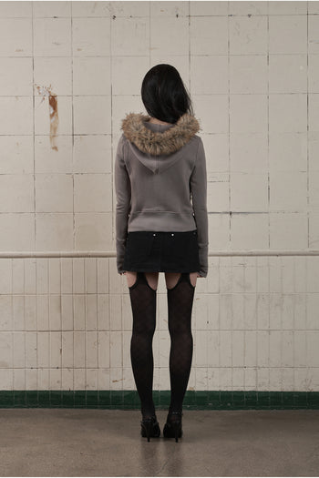 AS YOU ARE - LINE FUR HOOD ZIP-UP(炭灰) J-A112