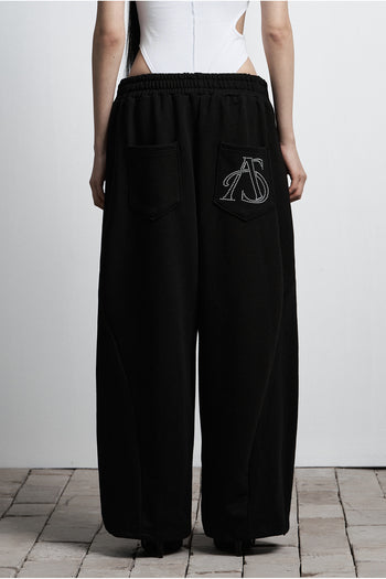 AS YOU ARE -  TIE BELT SWEATPANTS (黑色) P-A250