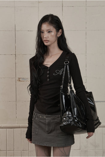 AS YOU ARE - BELTED BIG SHOULDER BAG (黑色) AC-A236