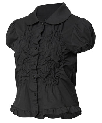 FLARE UP -  Cloud Puff Blouse 雲朵泡泡袖襯衫 T-F1094 (黑色)