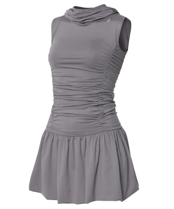 FLARE UP - Hooded High Neck Dress 連帽高領連身裙 P-F214 (灰色)