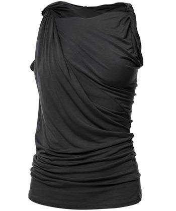 FLARE UP - Braided Asymmetrical Sleeveless 編織不對稱無袖衫 T-F1089 (黑色)