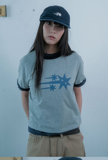 NICEGHOSTCLUB - RUSH 3STAR BASIC RINGER TEE 基本款圓領T恤 [淺灰色] T-N217