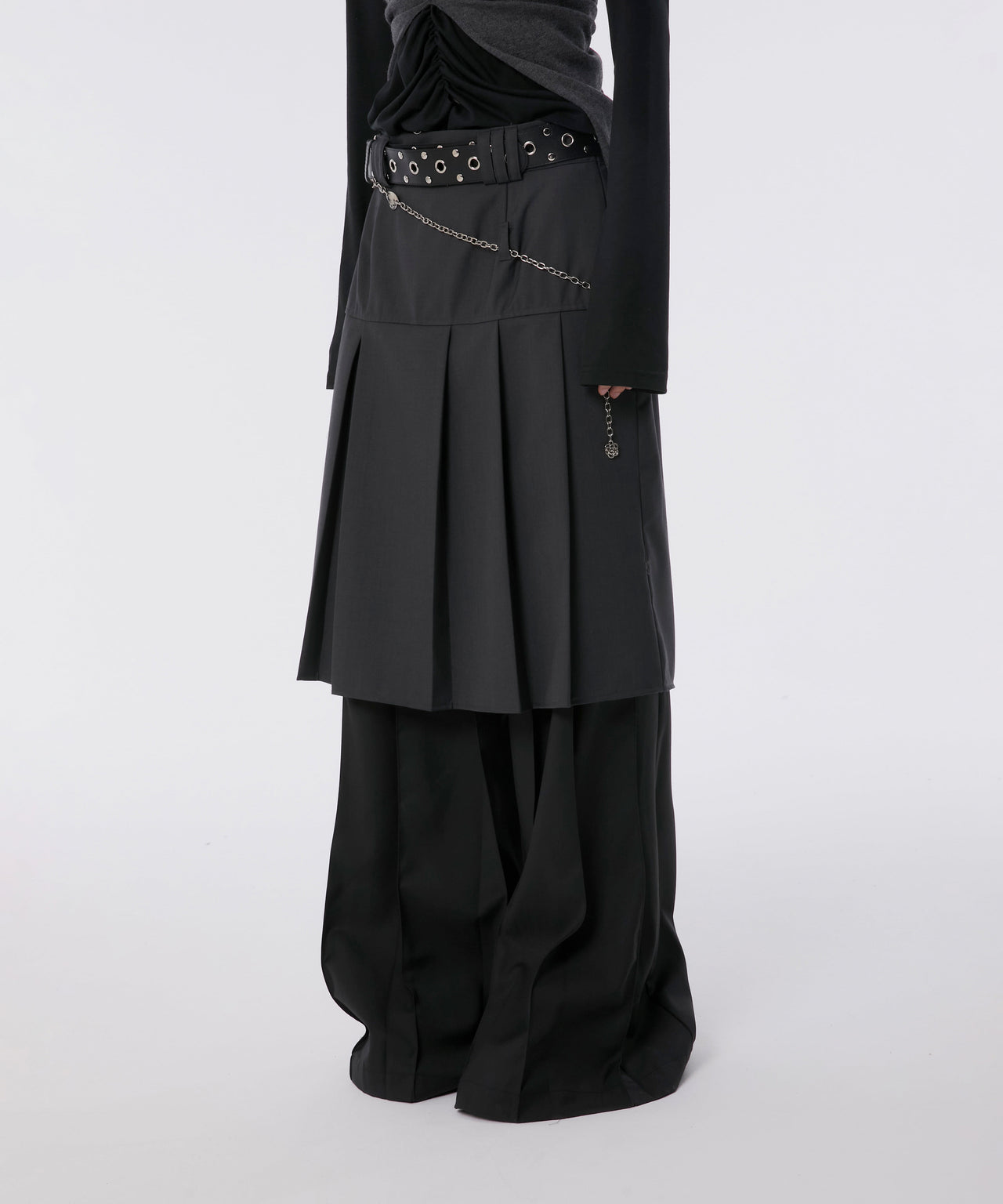 FLARE UP - Pleats Midi Skirt 褶襉中長裙 P-F215 (灰色)