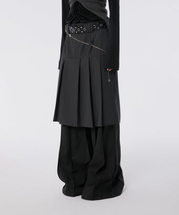 FLARE UP - Pleats Midi Skirt 褶襉中長裙 P-F215 (灰色)
