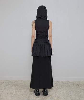 FLARE UP - Hooded High Neck Dress 連帽高領連身裙 P-F214 (黑色)