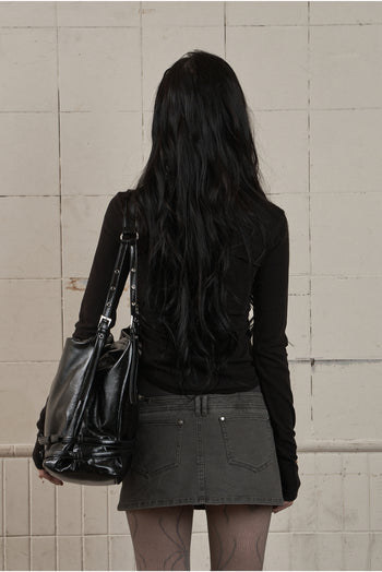 AS YOU ARE - BELTED BIG SHOULDER BAG (黑色) AC-A236
