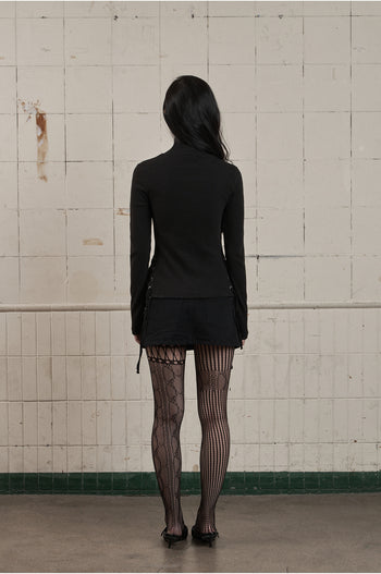 AS YOU ARE - CORSET-LINE ZIP-UP JACKET(黑色) J-A113