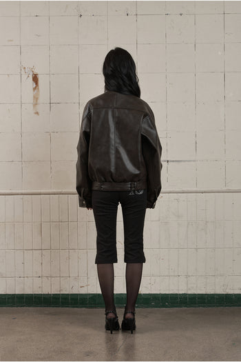AS YOU ARE - HIDE SNAP LEATHER JACKET(棕色) J-A110