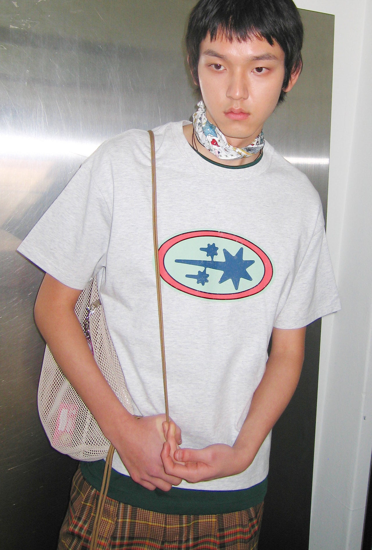 NICEGHOSTCLUB - OVAL 3STAR LOGO TEE 橢圓圖案T恤 [淺灰] T-N228
