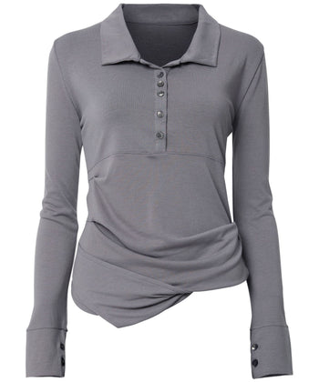 Asymmetrical Draped Shirt (FL-186)