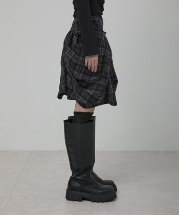 FLARE UP - Asymmetrical Draped Layered Skirt 不對稱垂褶層疊半身裙 P-F213
