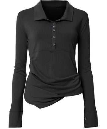 Asymmetrical Draped Shirt (FL-186)