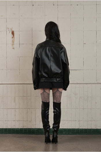AS YOU ARE - HIDE SNAP LEATHER JACKET(黑色) J-A110