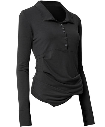 Asymmetrical Draped Shirt (FL-186)