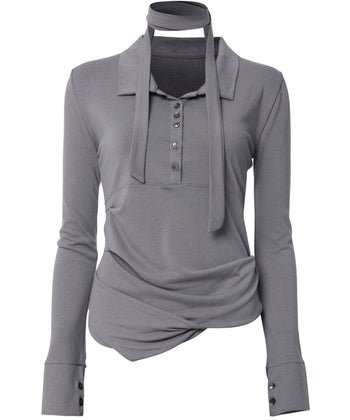 Asymmetrical Draped Shirt (FL-186)