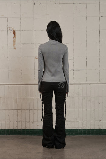 AS YOU ARE - CORSET-LINE ZIP-UP JACKET(灰色) J-A113