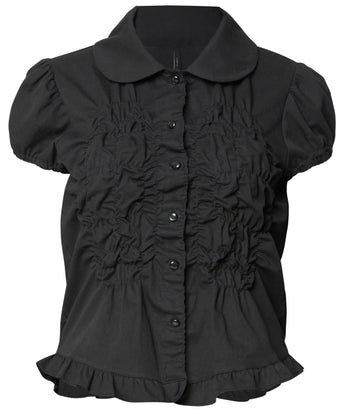 FLARE UP -  Cloud Puff Blouse 雲朵泡泡袖襯衫 T-F1094 (黑色)