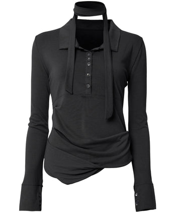 Asymmetrical Draped Shirt (FL-186)